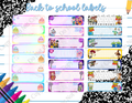 Back to School Vinyl Labels
