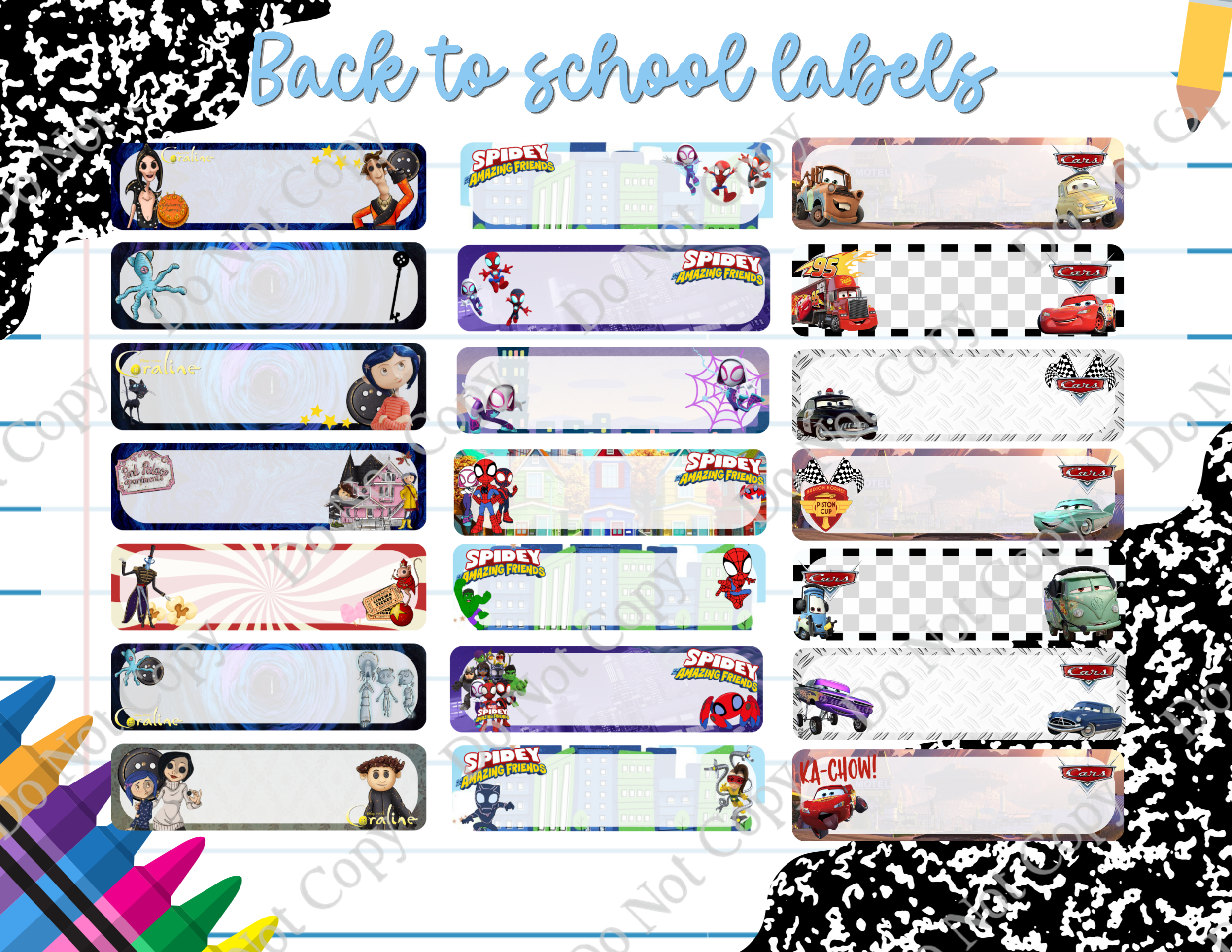 Back to School Vinyl Labels