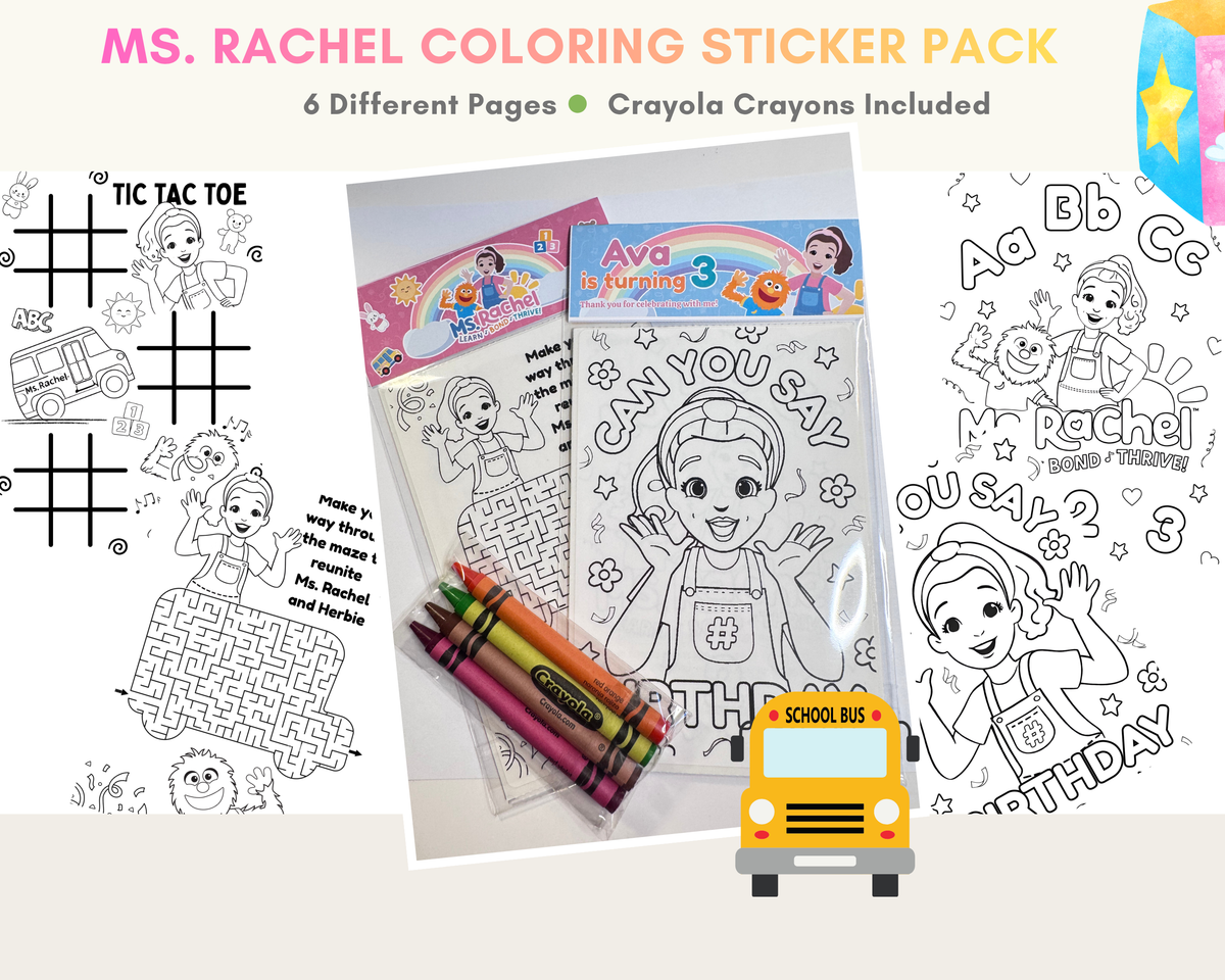 ✨ Themed Color Sticker Sheets w/ Crayons✨