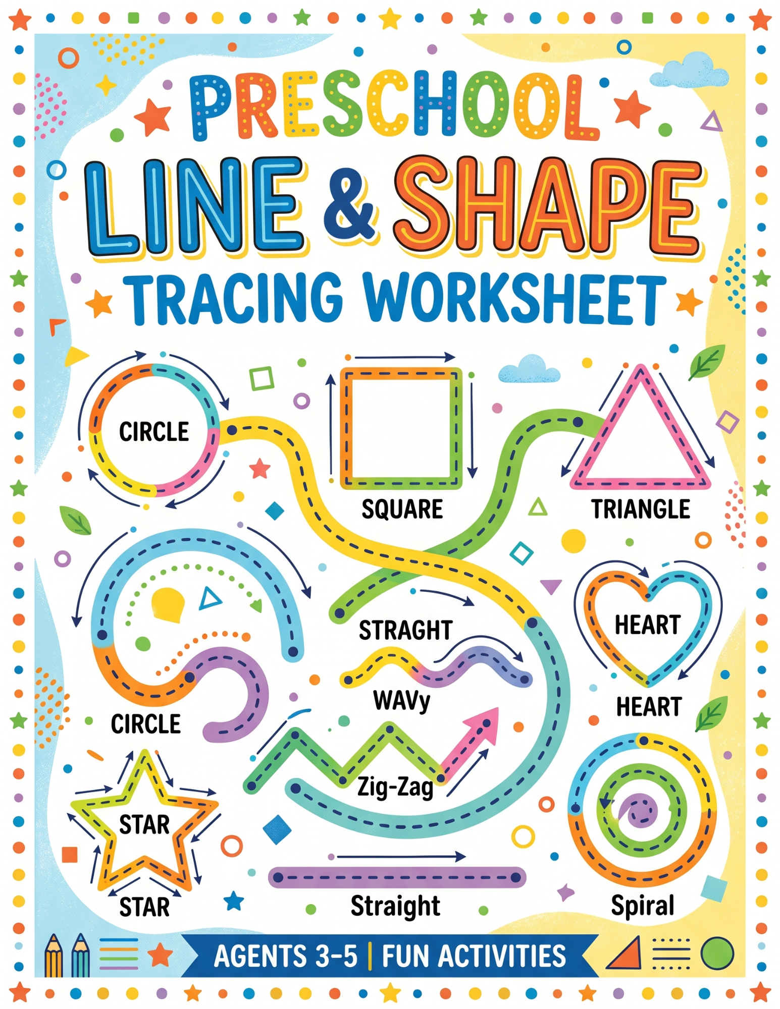 ✏️ Preschool Line Tracing Workbook