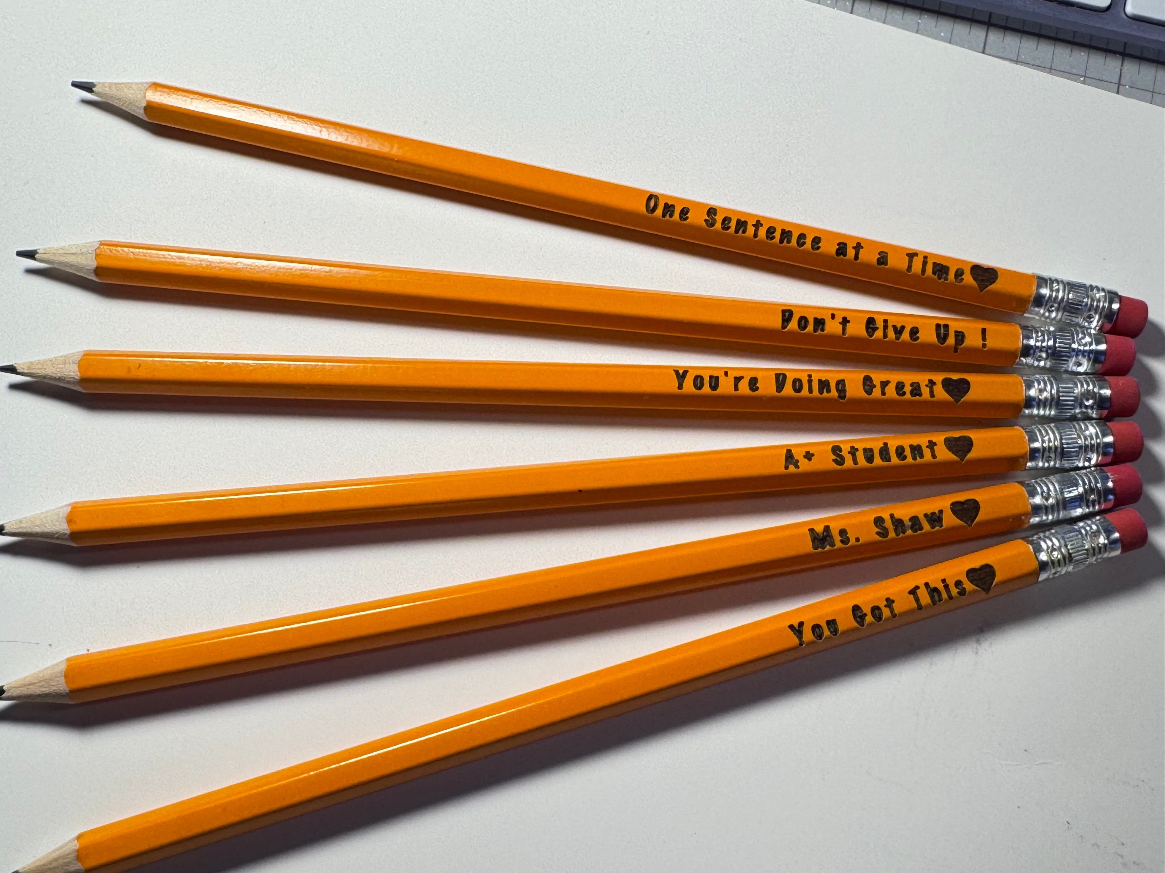 Personalized Engraved Pencils – Custom Name or Short Saying ✏️