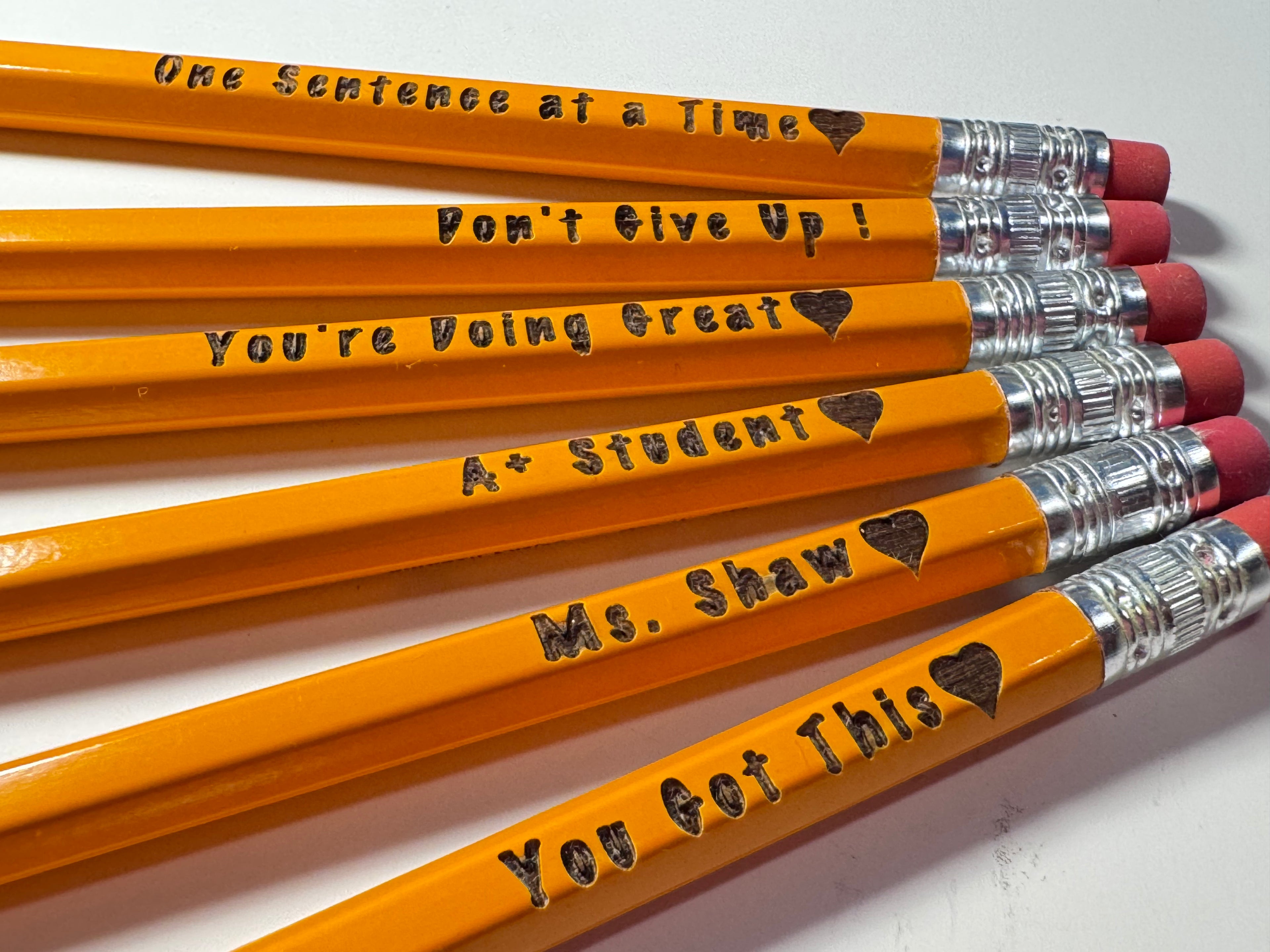 Personalized Engraved Pencils – Custom Name or Short Saying ✏️