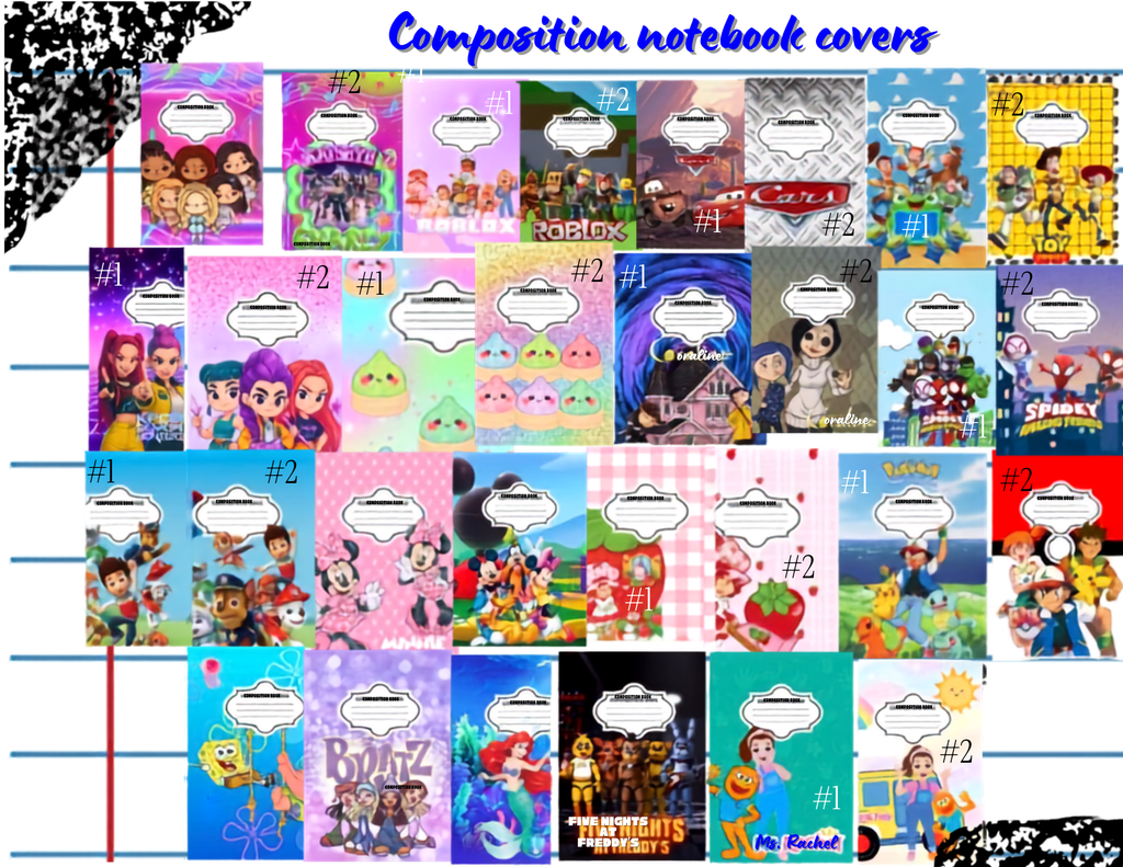 Personalized Character-Themed Composition Notebooks 📚✨