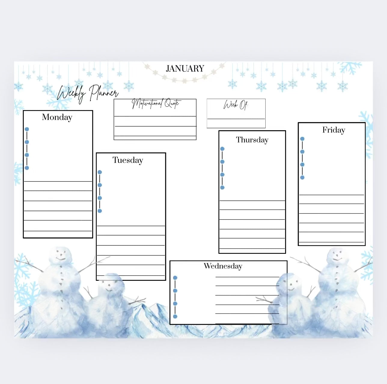 12 Months of Pretty Planning: Undated Weekly Planner